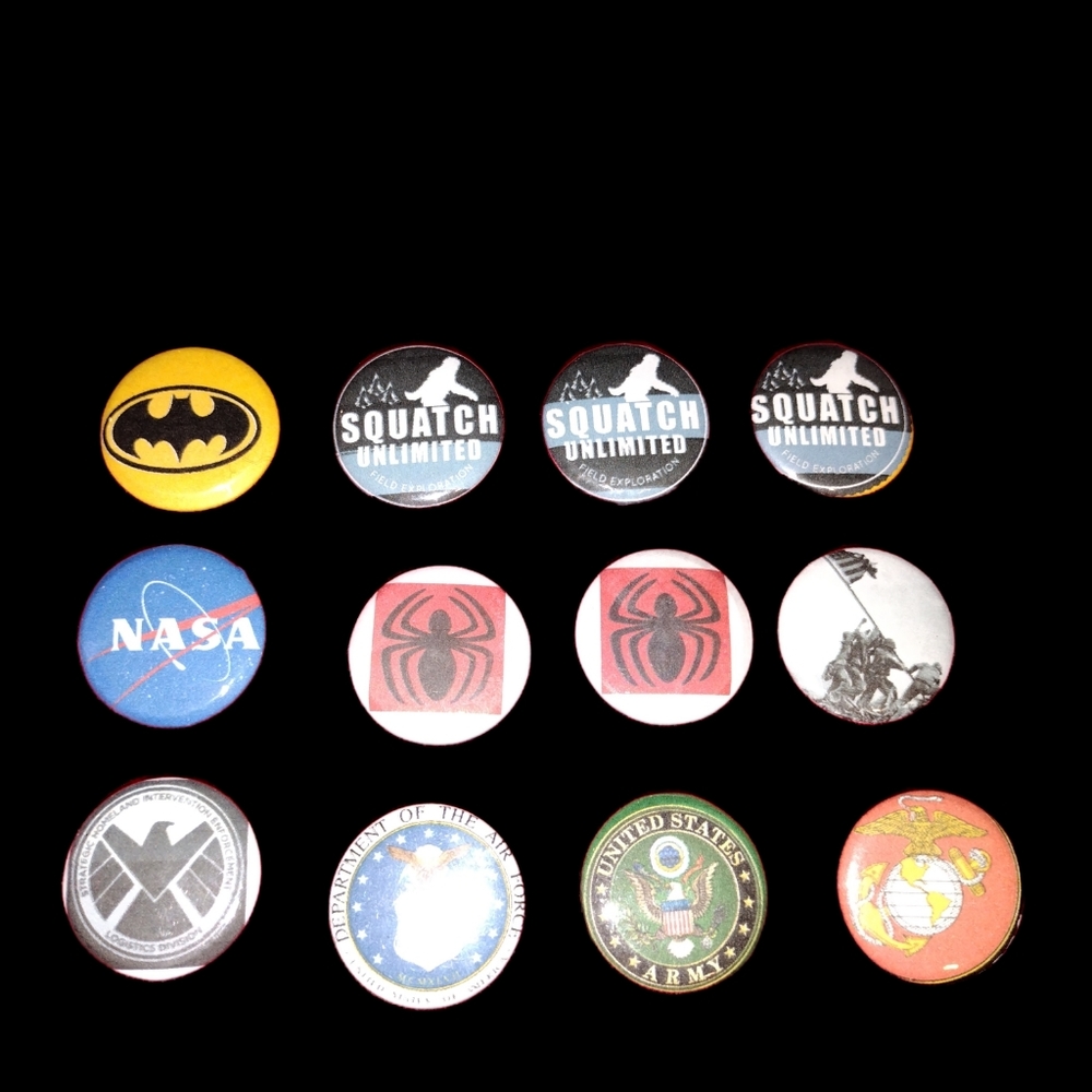Twelve Assorted Themes One Inch Buttons - Picture 3 of 9